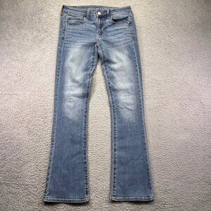 American Eagle Women's Blue High-Waisted Stretch Jeans